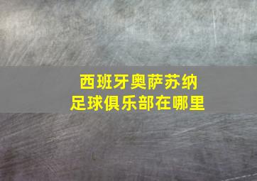 西班牙奥萨苏纳足球俱乐部在哪里