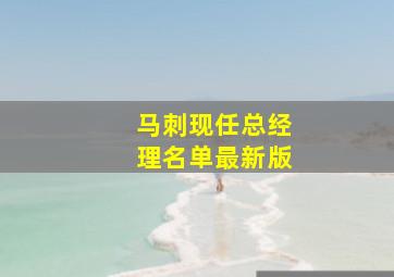 马刺现任总经理名单最新版